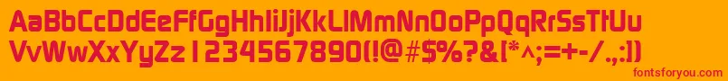 ModaerneheavyRegular Font – Red Fonts on Orange Background