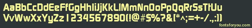 ModaerneheavyRegular Font – Yellow Fonts on Black Background