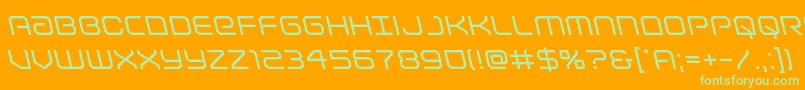 Lightbrigadeleft Font – Green Fonts on Orange Background