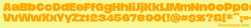 DueraExpaboldPersonal Font – Orange Fonts on Yellow Background