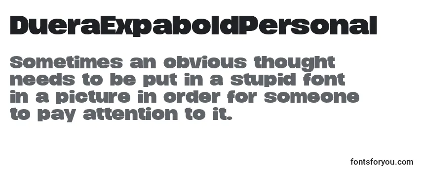 Review of the DueraExpaboldPersonal Font