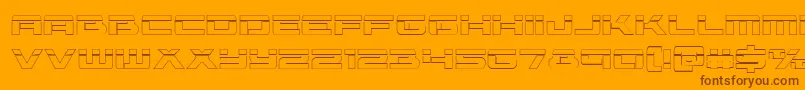 Vorpalout-Schriftart – Braune Schriften auf orangefarbenem Hintergrund