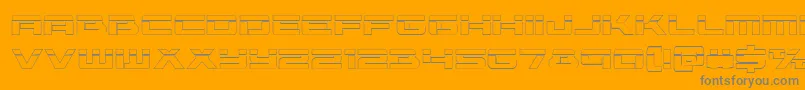 Fonte Vorpalout – fontes cinzas em um fundo laranja