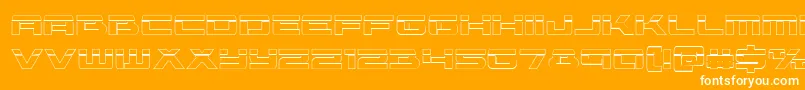 Vorpalout-Schriftart – Weiße Schriften auf orangefarbenem Hintergrund