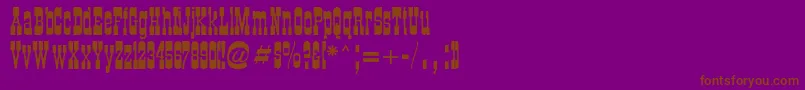 Oldwestern-Schriftart – Braune Schriften auf violettem Hintergrund