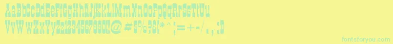Шрифт Oldwestern – зелёные шрифты на жёлтом фоне