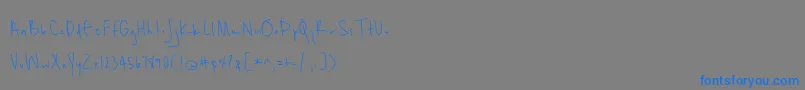 Unrulyness-Schriftart – Blaue Schriften auf grauem Hintergrund