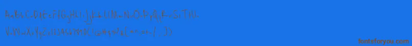 Unrulyness Font – Brown Fonts on Blue Background