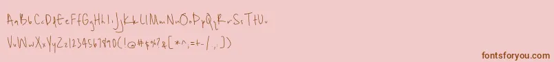 Unrulyness Font – Brown Fonts on Pink Background