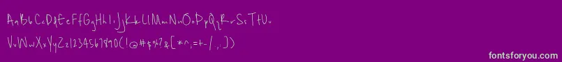 Unrulyness Font – Green Fonts on Purple Background