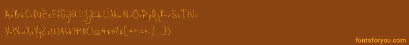 Unrulyness Font – Orange Fonts on Brown Background