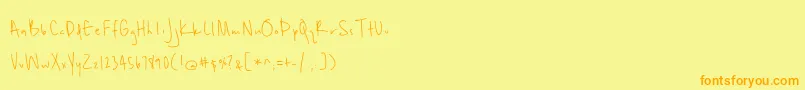 Unrulyness Font – Orange Fonts on Yellow Background