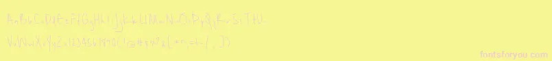 Unrulyness-fontti – vaaleanpunaiset fontit keltaisella taustalla