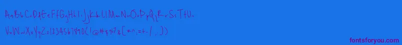 Unrulyness-Schriftart – Violette Schriften auf blauem Hintergrund