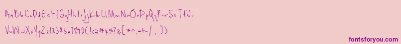 Unrulyness Font – Purple Fonts on Pink Background