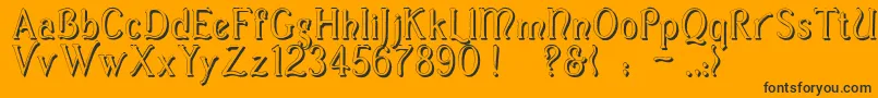 CasuaShadow-Schriftart – Schwarze Schriften auf orangefarbenem Hintergrund