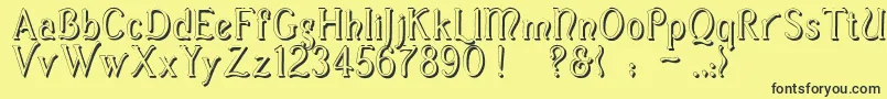 CasuaShadow Font – Black Fonts on Yellow Background
