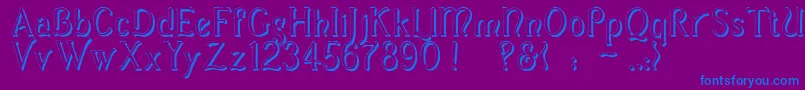 CasuaShadow-Schriftart – Blaue Schriften auf violettem Hintergrund