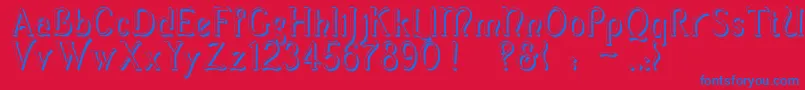 CasuaShadow Font – Blue Fonts on Red Background
