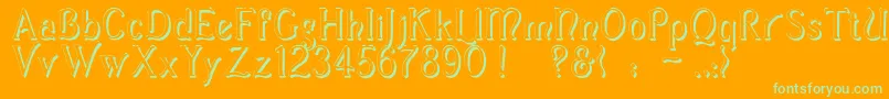 CasuaShadow Font – Green Fonts on Orange Background