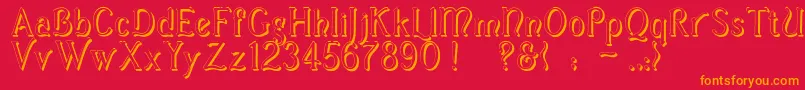 CasuaShadow Font – Orange Fonts on Red Background