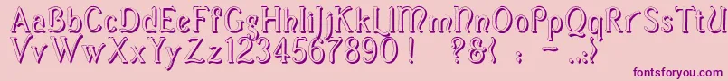 CasuaShadow Font – Purple Fonts on Pink Background