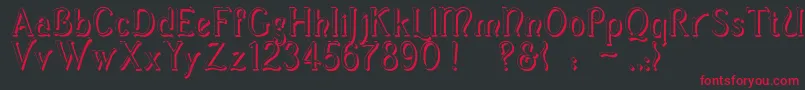 CasuaShadow Font – Red Fonts on Black Background