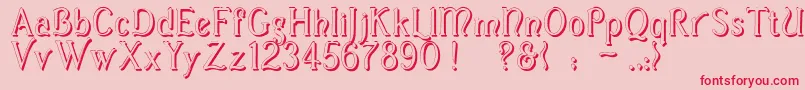 CasuaShadow Font – Red Fonts on Pink Background
