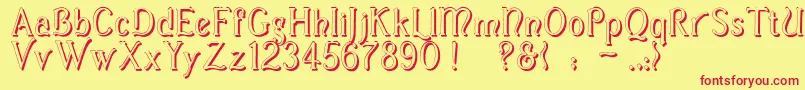 CasuaShadow Font – Red Fonts on Yellow Background