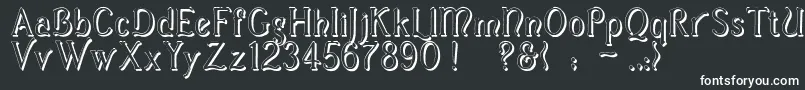 CasuaShadow-Schriftart – Weiße Schriften auf schwarzem Hintergrund
