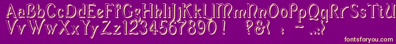 CasuaShadow Font – Yellow Fonts on Purple Background