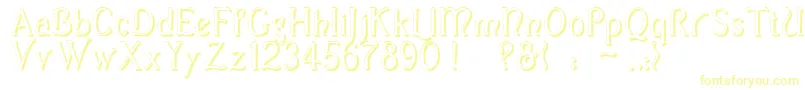 CasuaShadow Font – Yellow Fonts on White Background