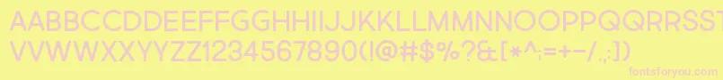 BmdMarketFreshAllCaps Font – Pink Fonts on Yellow Background