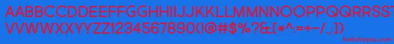 BmdMarketFreshAllCaps Font – Red Fonts on Blue Background