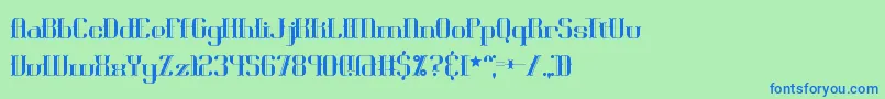 Blackoni Font – Blue Fonts on Green Background