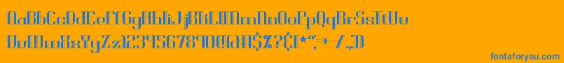 フォントBlackoni – オレンジの背景に青い文字