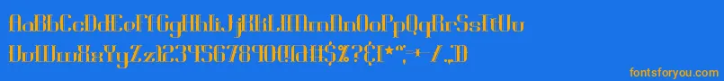 Blackoni Font – Orange Fonts on Blue Background