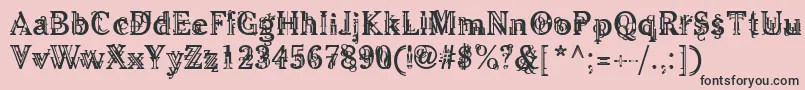 LinotypeBarock-Schriftart – Schwarze Schriften auf rosa Hintergrund