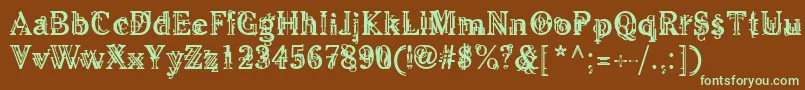 LinotypeBarock Font – Green Fonts on Brown Background