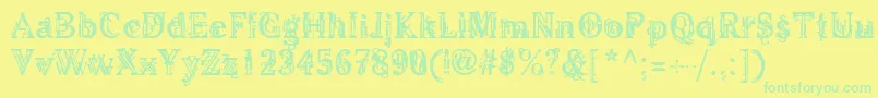 LinotypeBarock Font – Green Fonts on Yellow Background
