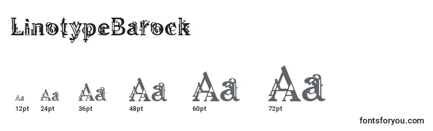 LinotypeBarock-fontin koot