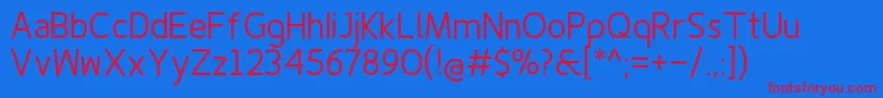 Finenessproregular-fontti – punaiset fontit sinisellä taustalla
