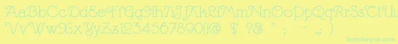 Margaritaville Font – Green Fonts on Yellow Background