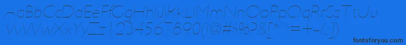 UltimapdabHairlineitalic-Schriftart – Schwarze Schriften auf blauem Hintergrund