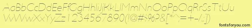 フォントUltimapdabHairlineitalic – 黒い文字の黄色い背景