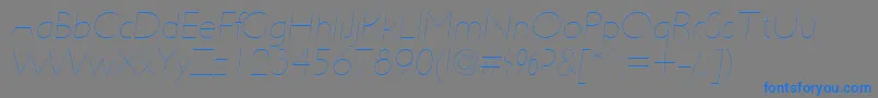 UltimapdabHairlineitalic-Schriftart – Blaue Schriften auf grauem Hintergrund