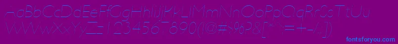 UltimapdabHairlineitalic-Schriftart – Blaue Schriften auf violettem Hintergrund