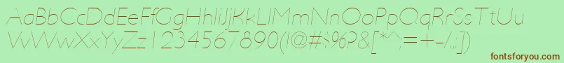 UltimapdabHairlineitalic Font – Brown Fonts on Green Background