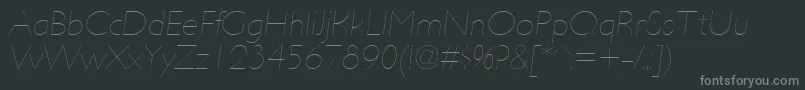 UltimapdabHairlineitalic-fontti – harmaat kirjasimet mustalla taustalla