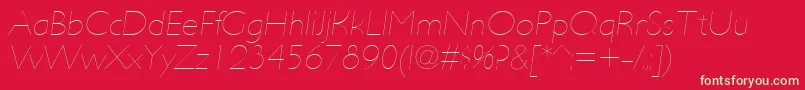 UltimapdabHairlineitalic Font – Green Fonts on Red Background